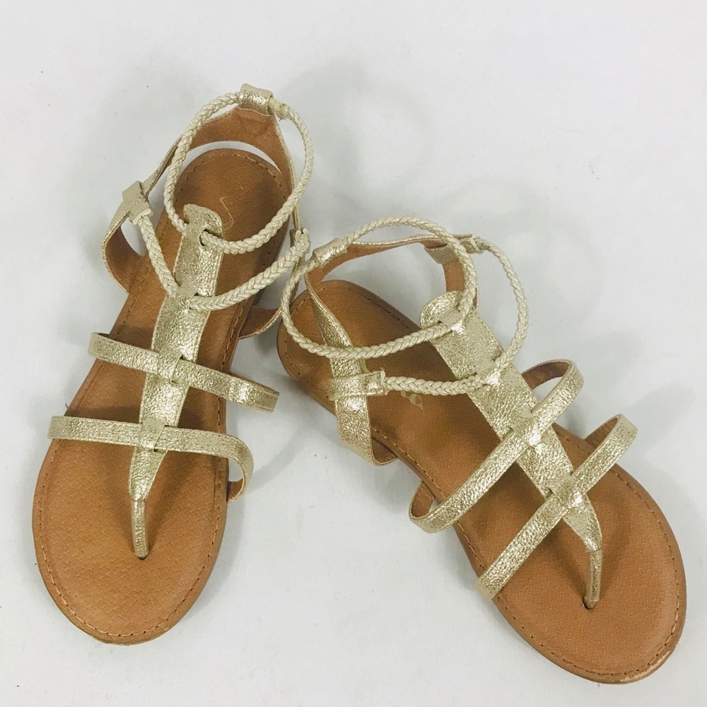 {Nina} Gold Strappy Gladiator Sandals